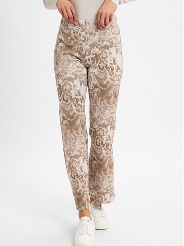 Rosner Regular Pleat-Front Pants ' Alisa ' in Beige: front