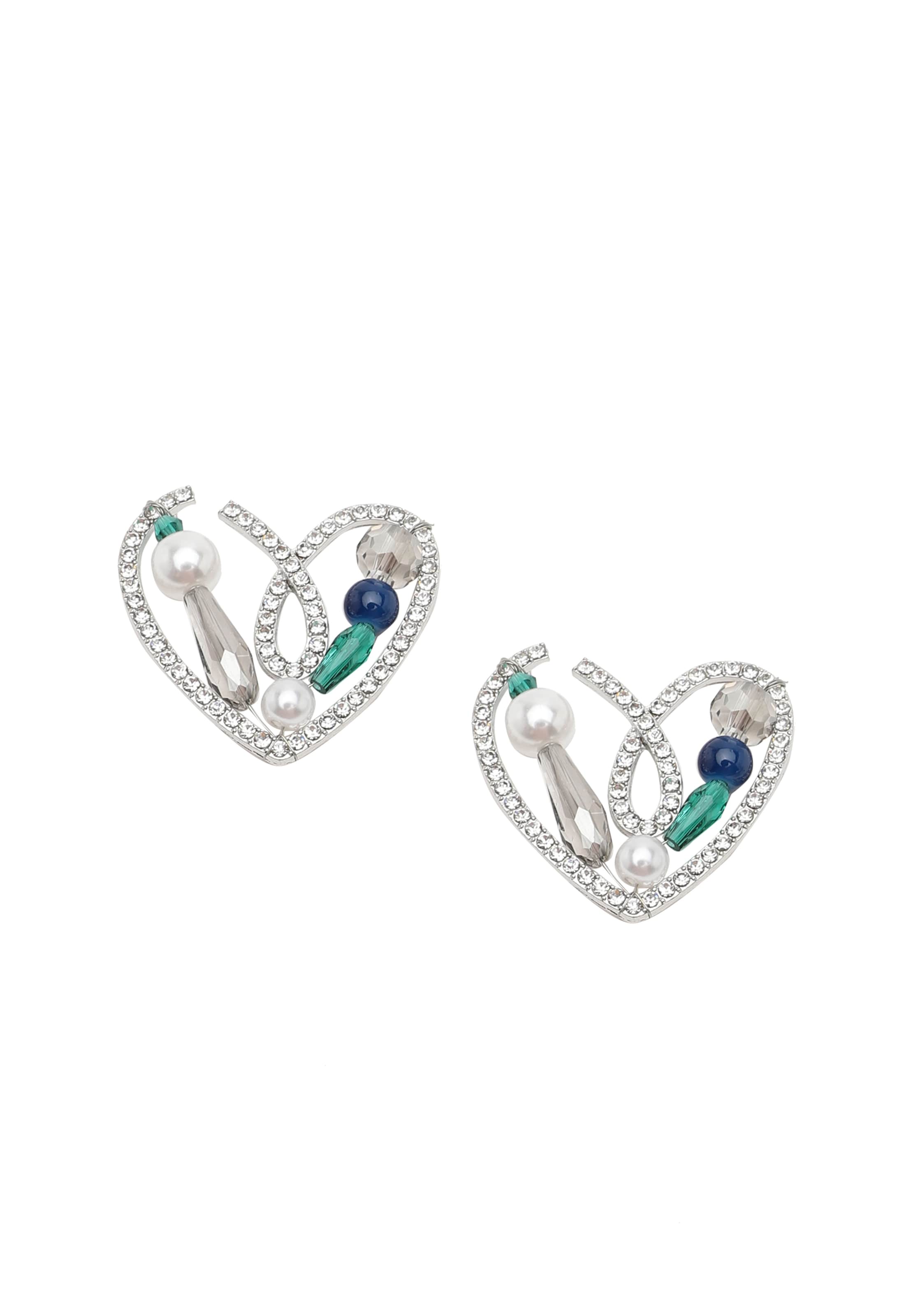 Boucles d'oreilles 'Carreen' SOHI en argent : devant