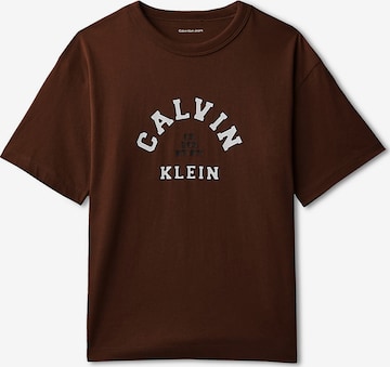 T-Shirt 'Varsity' Calvin Klein Jeans en marron : devant