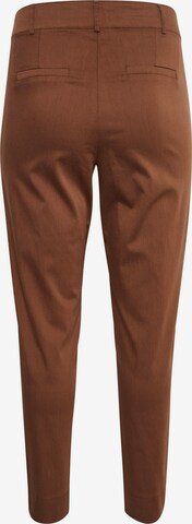 KAFFE CURVE Skinny Chino Pants 'Leana' in Brown