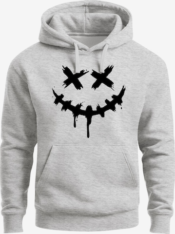 Neverless Sweatshirt 'Smile Face' in Grau: Vorderseite