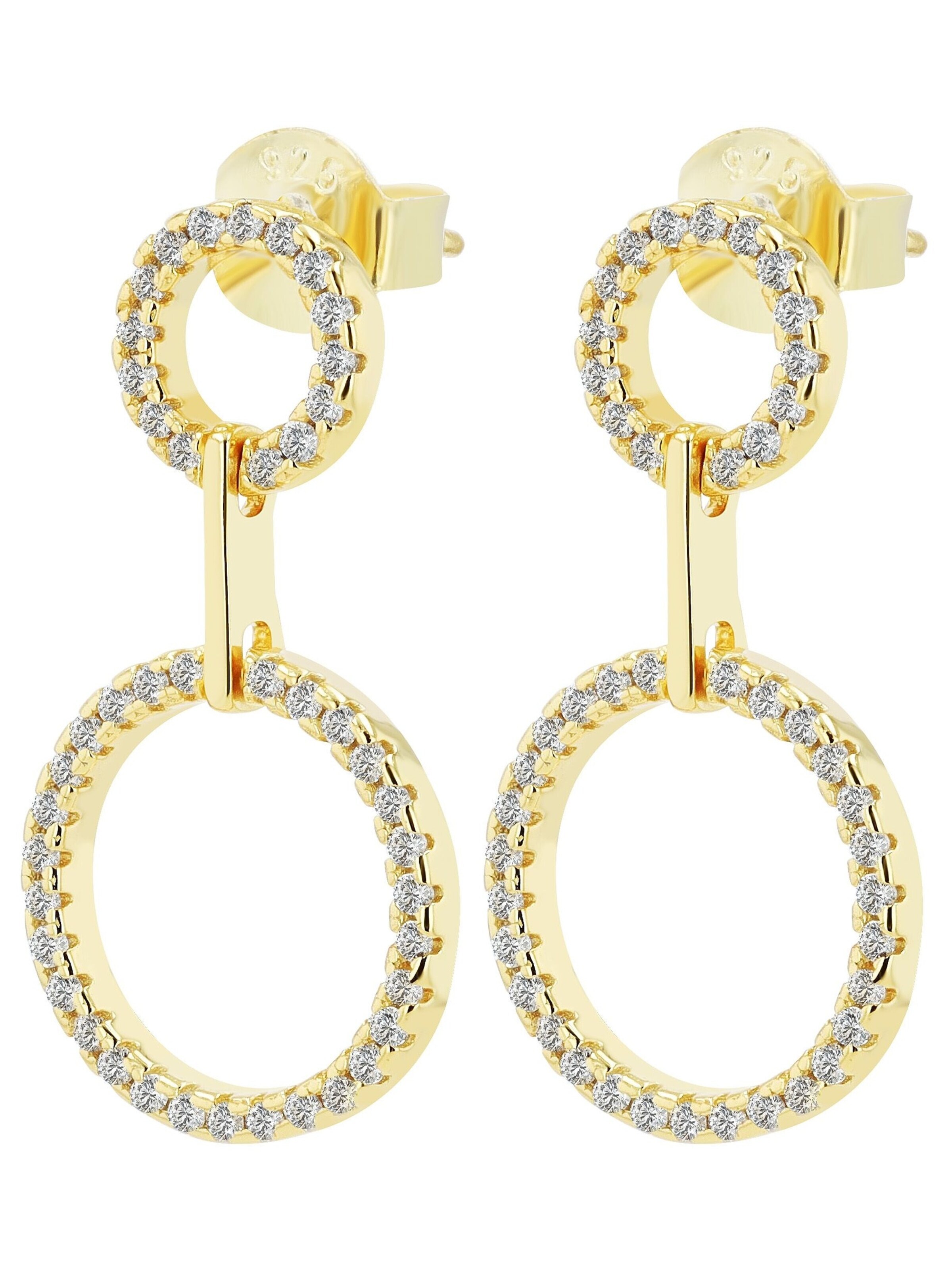 Akzent Earrings '"Caroline" aus 925 Sterlingsilber, rhodiniert, langlebig' in Gold