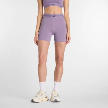 new balance Skinny Sports trousers 'AC Fitted 5' in Purple: front