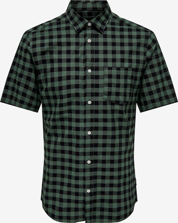 Only & Sons Regular fit Button Up Shirt 'Alvaro' in Green: front