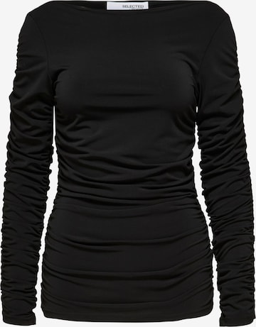 SELECTED FEMME - Camiseta 'MACE' en negro: frente