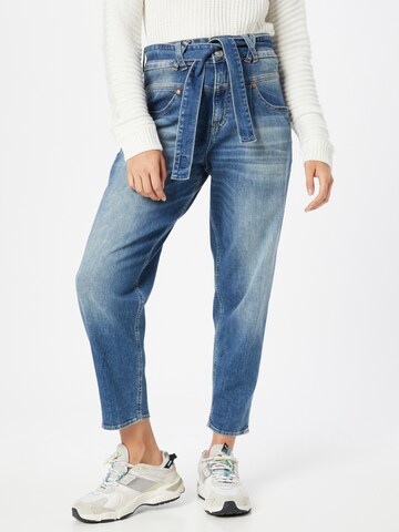 Herrlicher Tapered Pleated Jeans 'Kabira' in Blue: front