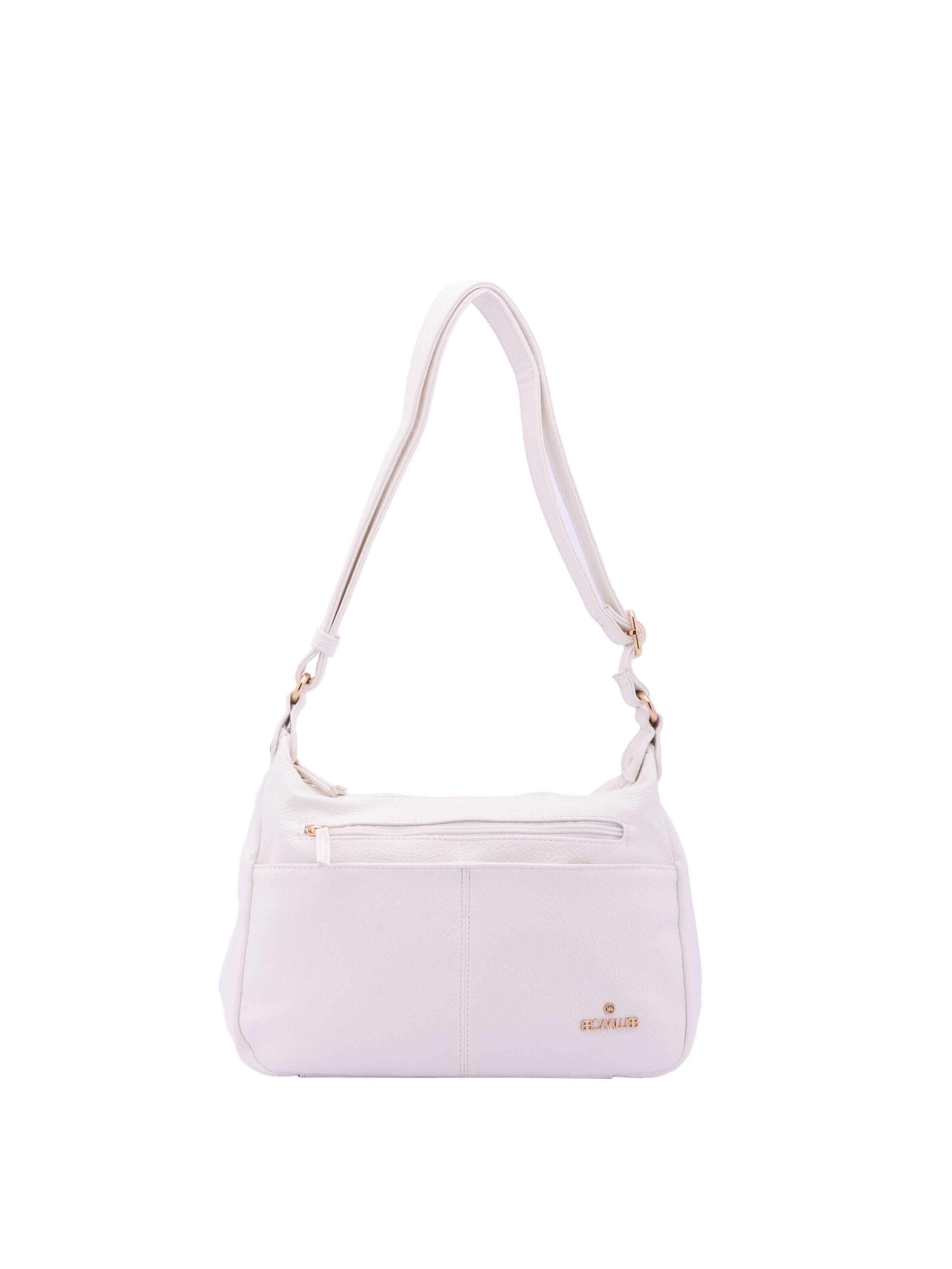 Borsa a spalla 'Borsa a Tracolla Donna Ecopelle con Zip e Tasche Multiple - B Cavalli' di B. Cavalli in bianco: frontale