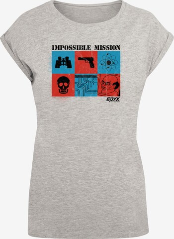 T-shirt 'Retro Gaming Impossible Mission' F4NT4STIC en gris : devant