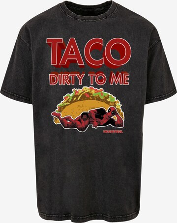 ABSOLUTE CULT Shirt 'Deadpool - Taco Dirty To Me' in Black: front