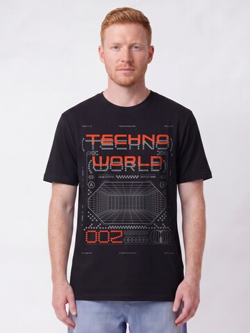 T-Shirt 'Technoworld' Watapparel en noir : devant