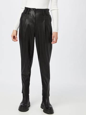 Pimkie Loose fit Pleat-Front Pants 'Pinceaucuir' in Black: front