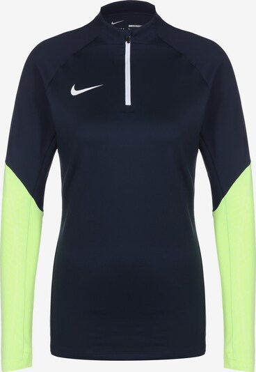 NIKE Sweat de sport 'Strike 23' en bleu marine / jaune fluo / blanc, Vue avec produit