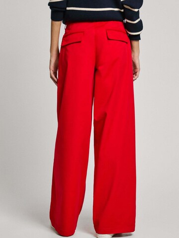 Pepe Jeans Wide leg Bandplooibroek 'Goa' in Rood