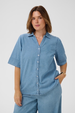 KAFFE CURVE Blouse 'KCJada' in Blauw: voorkant