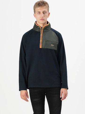 Denim Project Between-season jacket ' DP Combined Half Zip ' in Blue: front