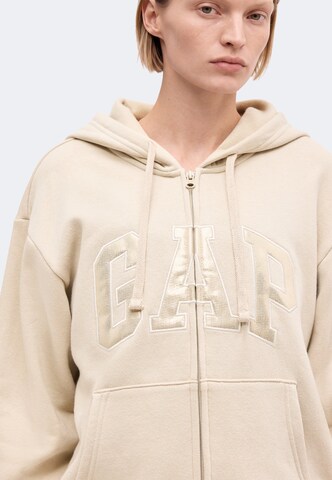 GAP Sweatjacke 'HERITAGE' in Beige