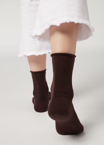 CALZEDONIA Socks in Brown: front