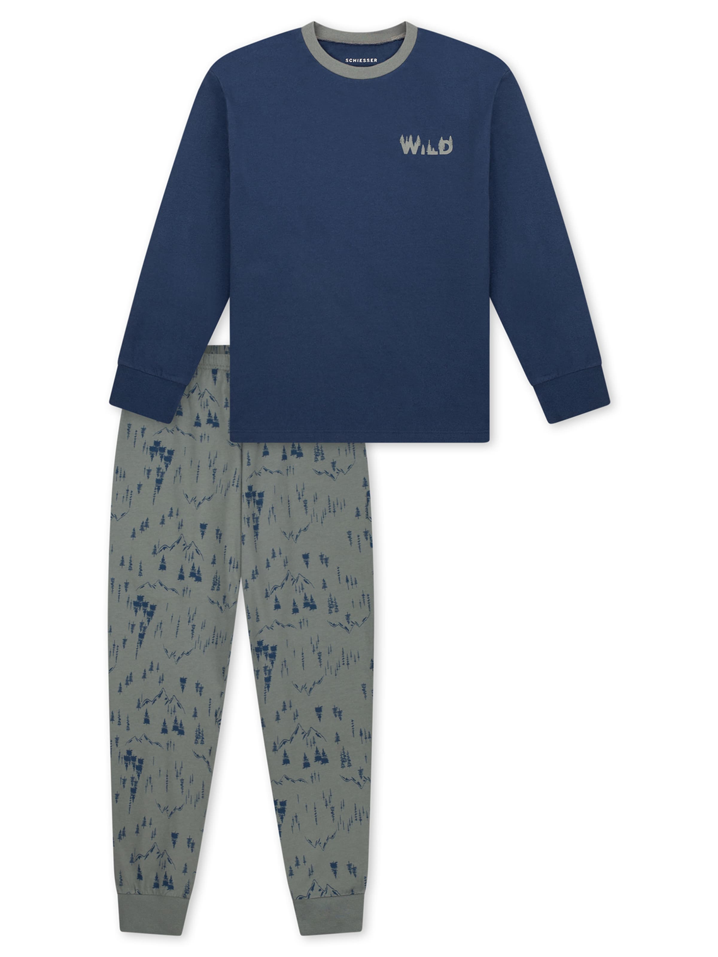 Pyjama ' Nightwear ' SCHIESSER en bleu : devant