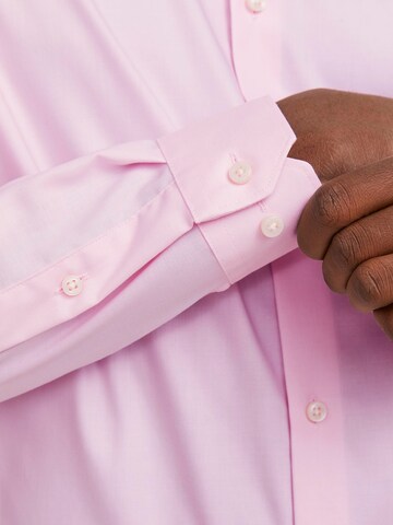 JACK & JONES Slim fit Business Shirt 'Parker' in Pink