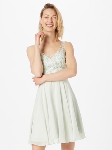 Robe de cocktail Laona en vert : devant