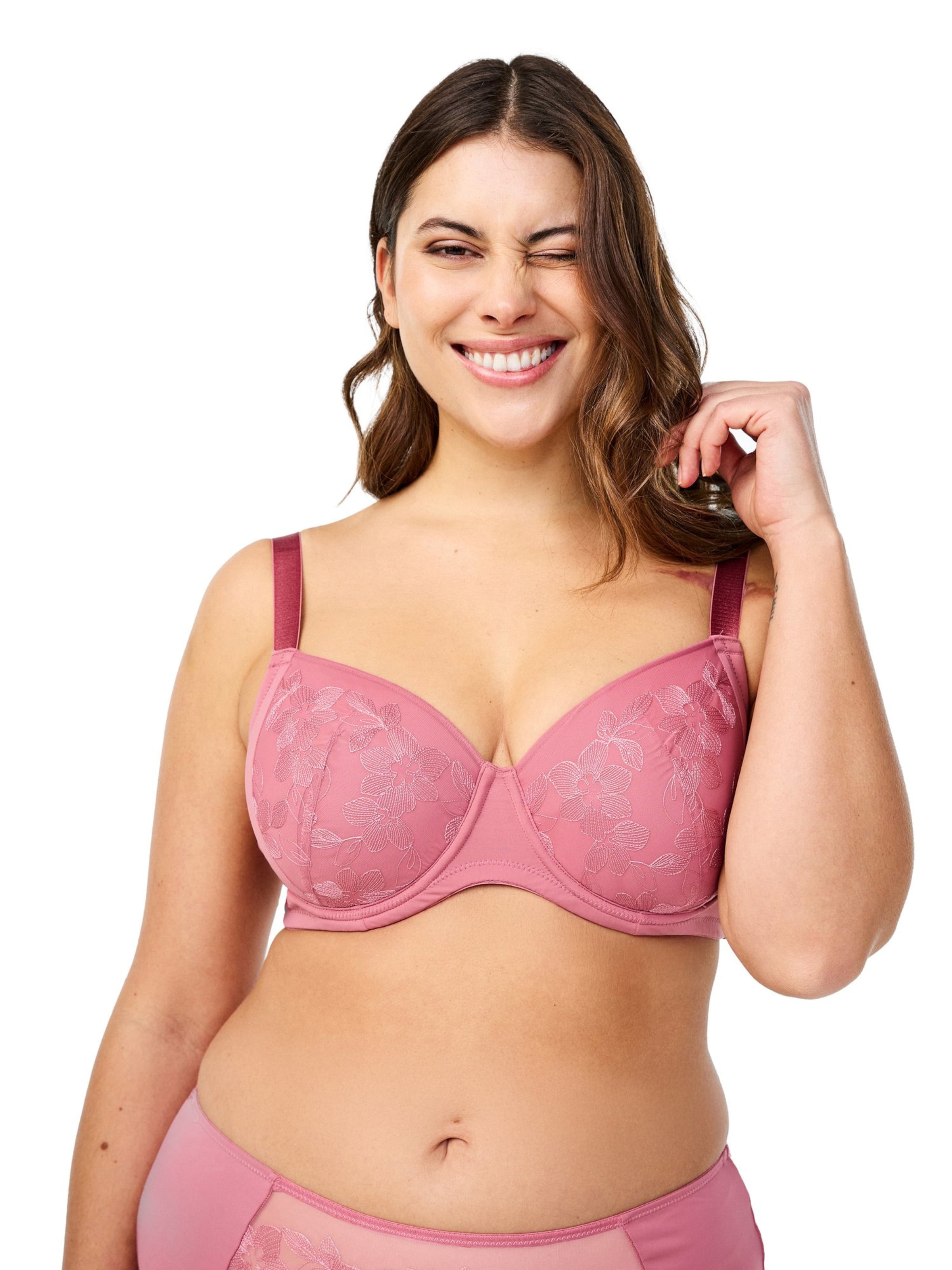 Devoted by Zizzi T-särgi Rinnahoidja 'Linett', värv roosa: eest vaates