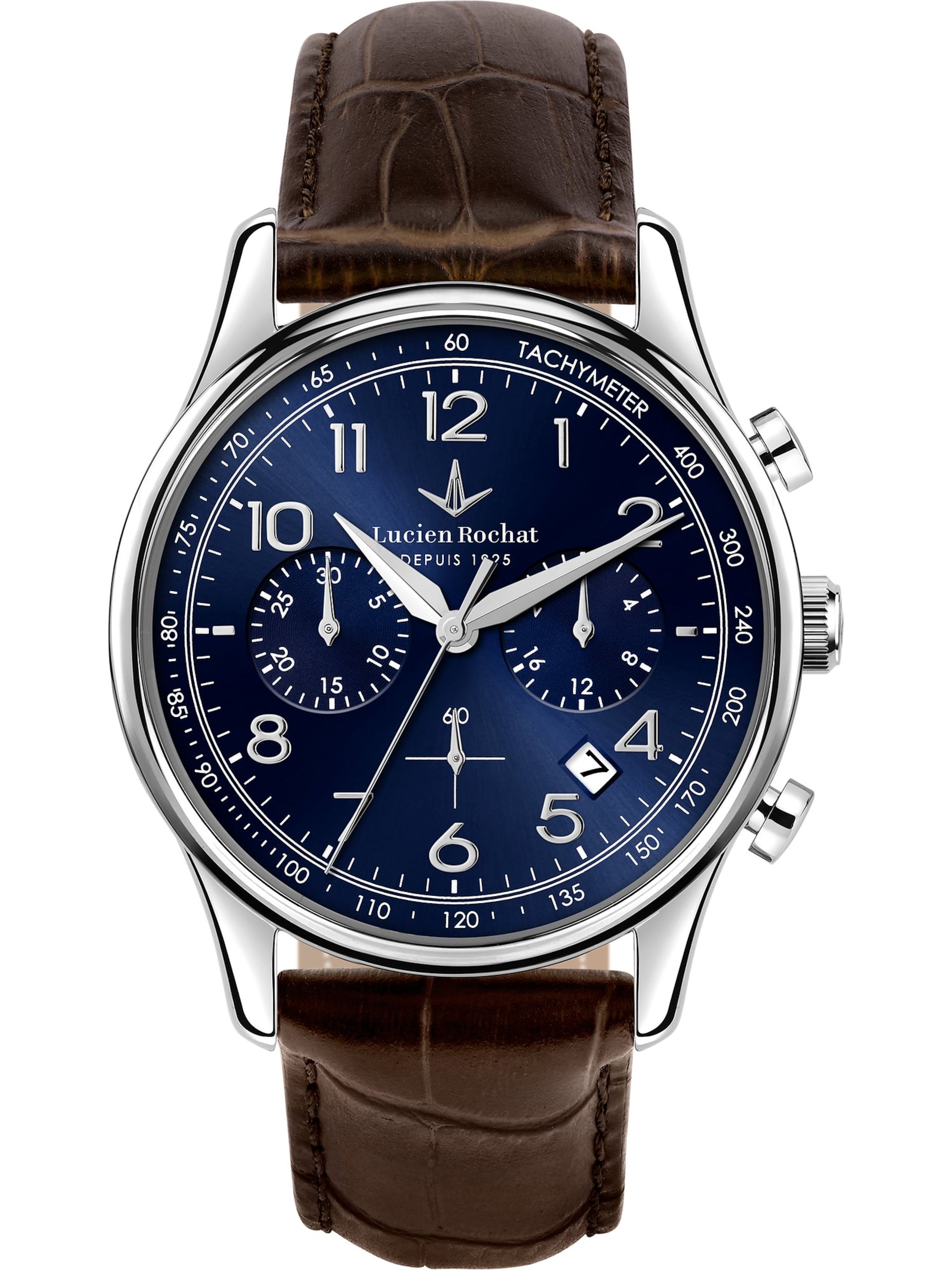 Lucien Rochat Analoguhr in Braun: Vorderseite