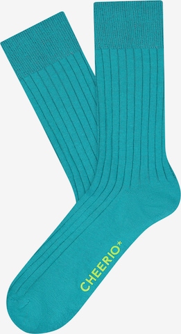 CHEERIO* Къси чорапи 'TOUGH GUY' в синьо: отпред