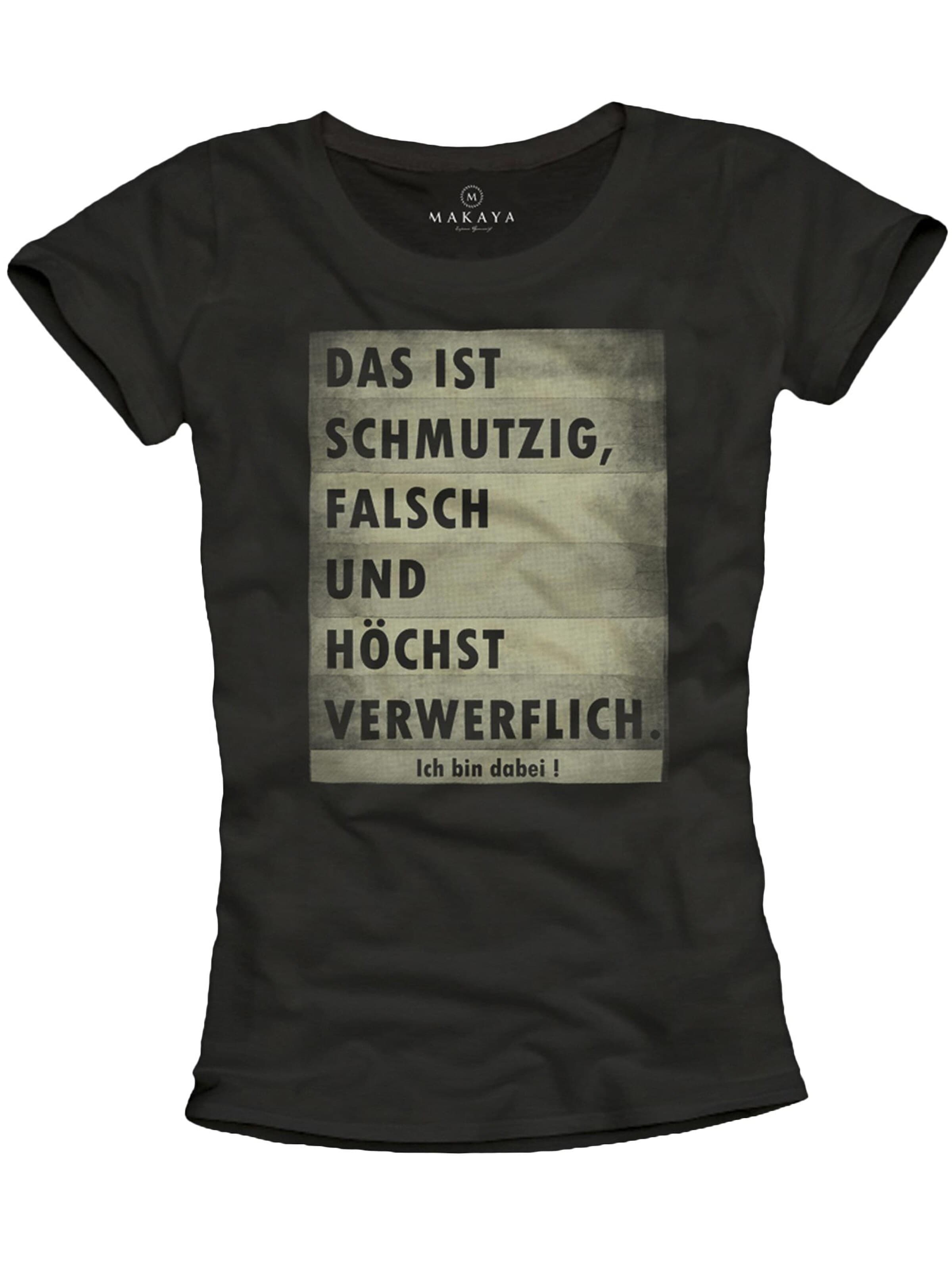 MAKAYA Shirt 'Das ist schmutzig..' in Black: front