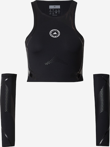 melns ADIDAS BY STELLA MCCARTNEY Sporta krekls 'Truepace': no priekšpuses
