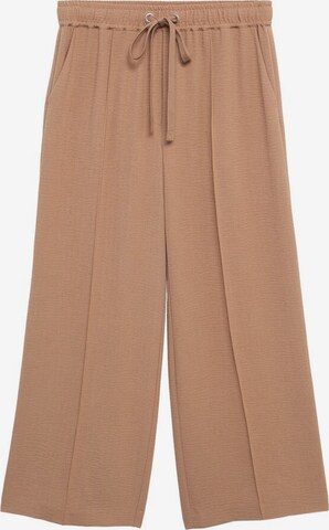 MANGO Wide leg Broek in Bruin: voorkant