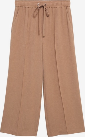 MANGO Wide leg Pants in Brown: front