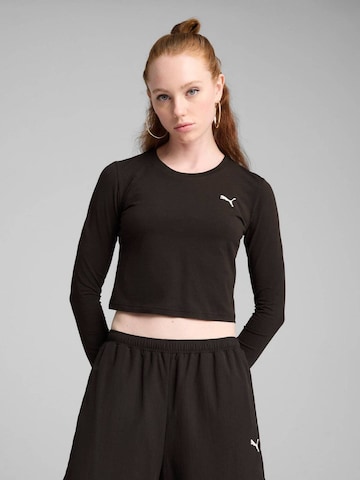 PUMA - Blusa 'Puma Wardrobe Ess Longsleeve Baby Tee' en negro