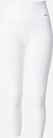 Skinny Pantaloni sport de la aim'n pe alb: față