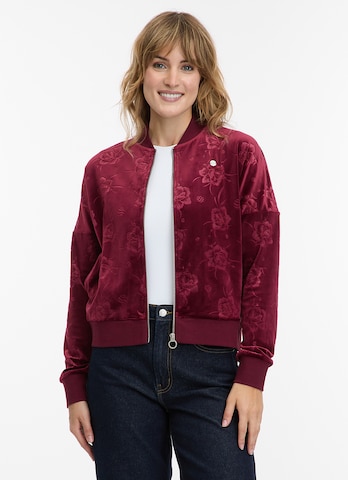 Ragwear Zip-Up Hoodie in Red: front