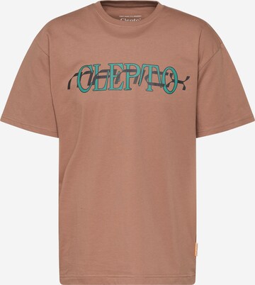 Cleptomanicx T-Shirt 'New Dimension' in Braun: predná strana