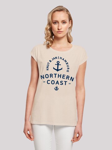 T-shirt F4NT4STIC en beige : devant