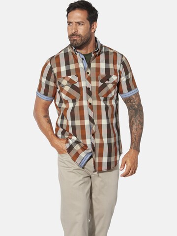Jan Vanderstorm Comfort fit Button Up Shirt 'Gjelle' in Orange