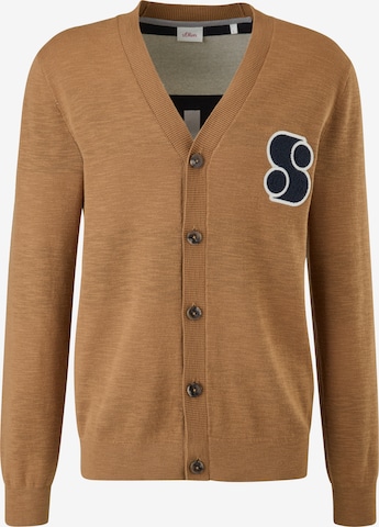s.Oliver Knit Cardigan in Brown: front