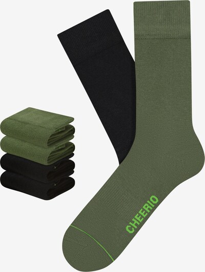 CHEERIO* Sokker 'Best Friend' i khaki / sort, Produktvisning