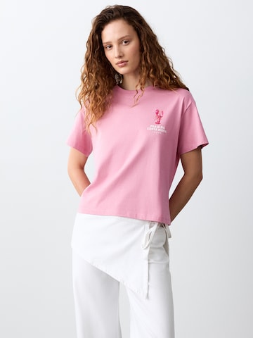 MANGO TEEN Tričko 'LOBSTER' - Ružová