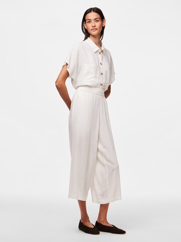 PIECES Wide leg Broek 'PCPia' in Wit