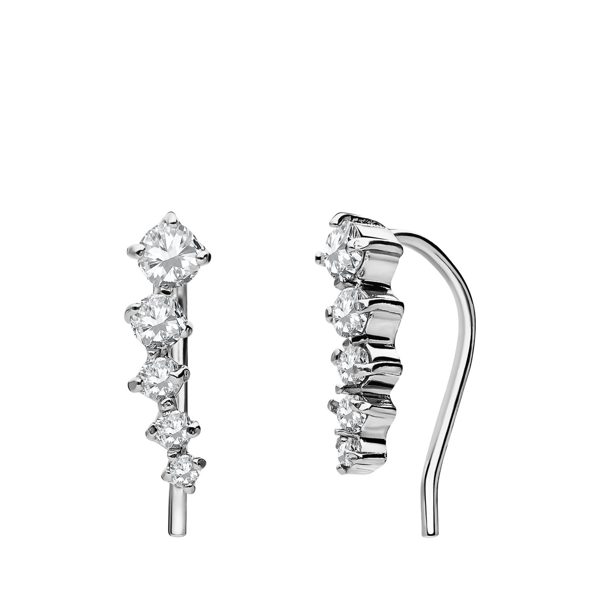 Lucardi Earrings in Silver: front