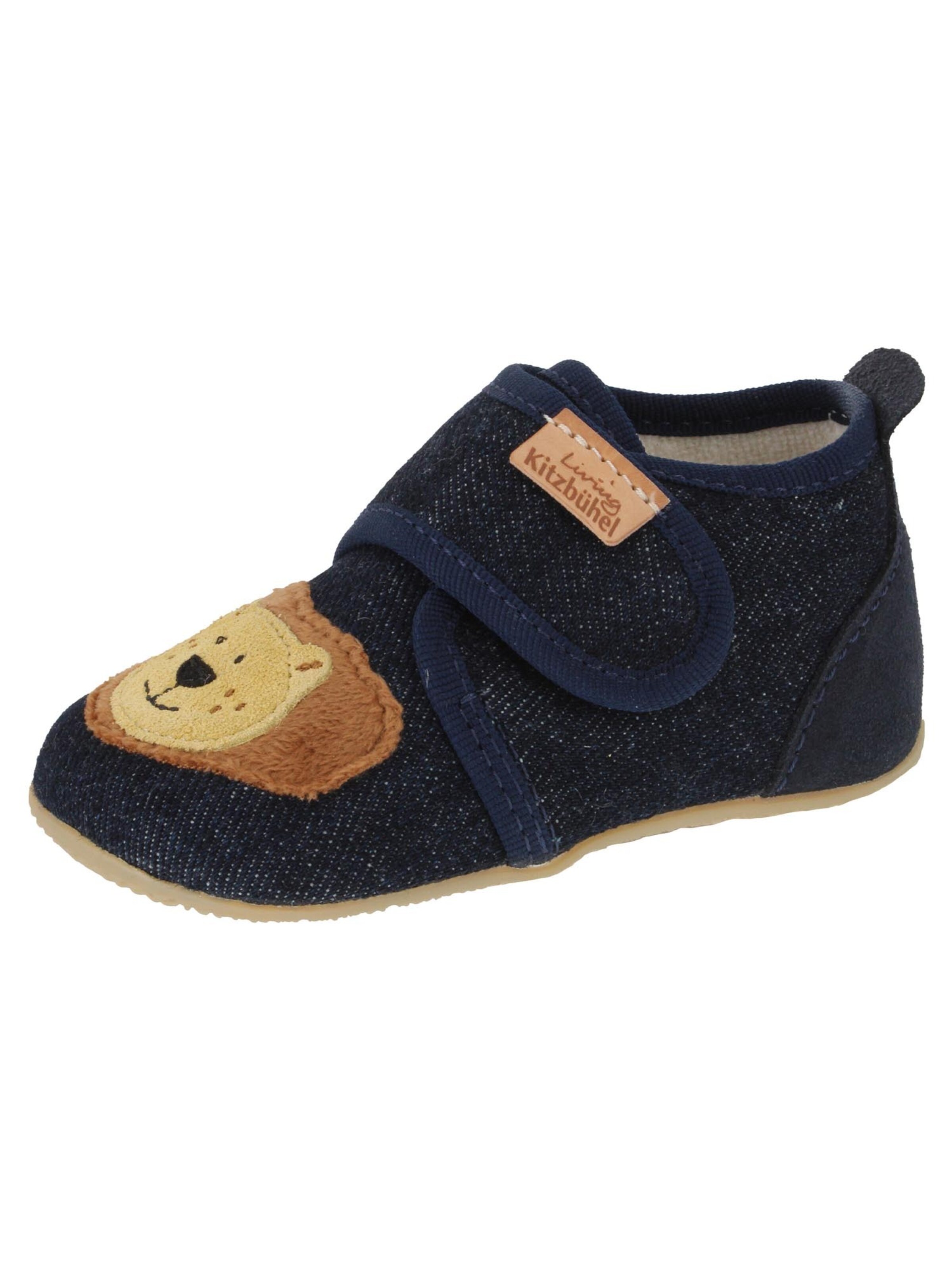 Living Kitzbühel Slippers 'Lutz Löwe' in Blue: front