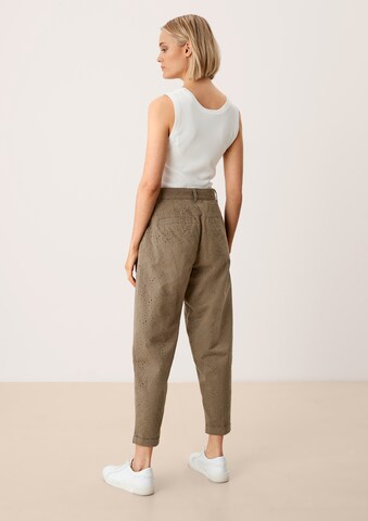 s.Oliver Regular Pleat-Front Pants in Brown