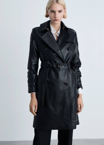 MANGO Summer Coat 'Polanapu' in Black: front