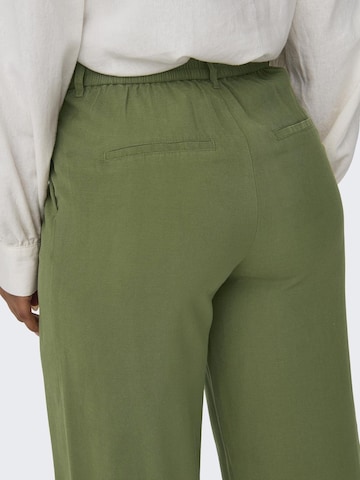 ONLY Wide leg Παντελόνι πλισέ 'Aris' σε πράσινο