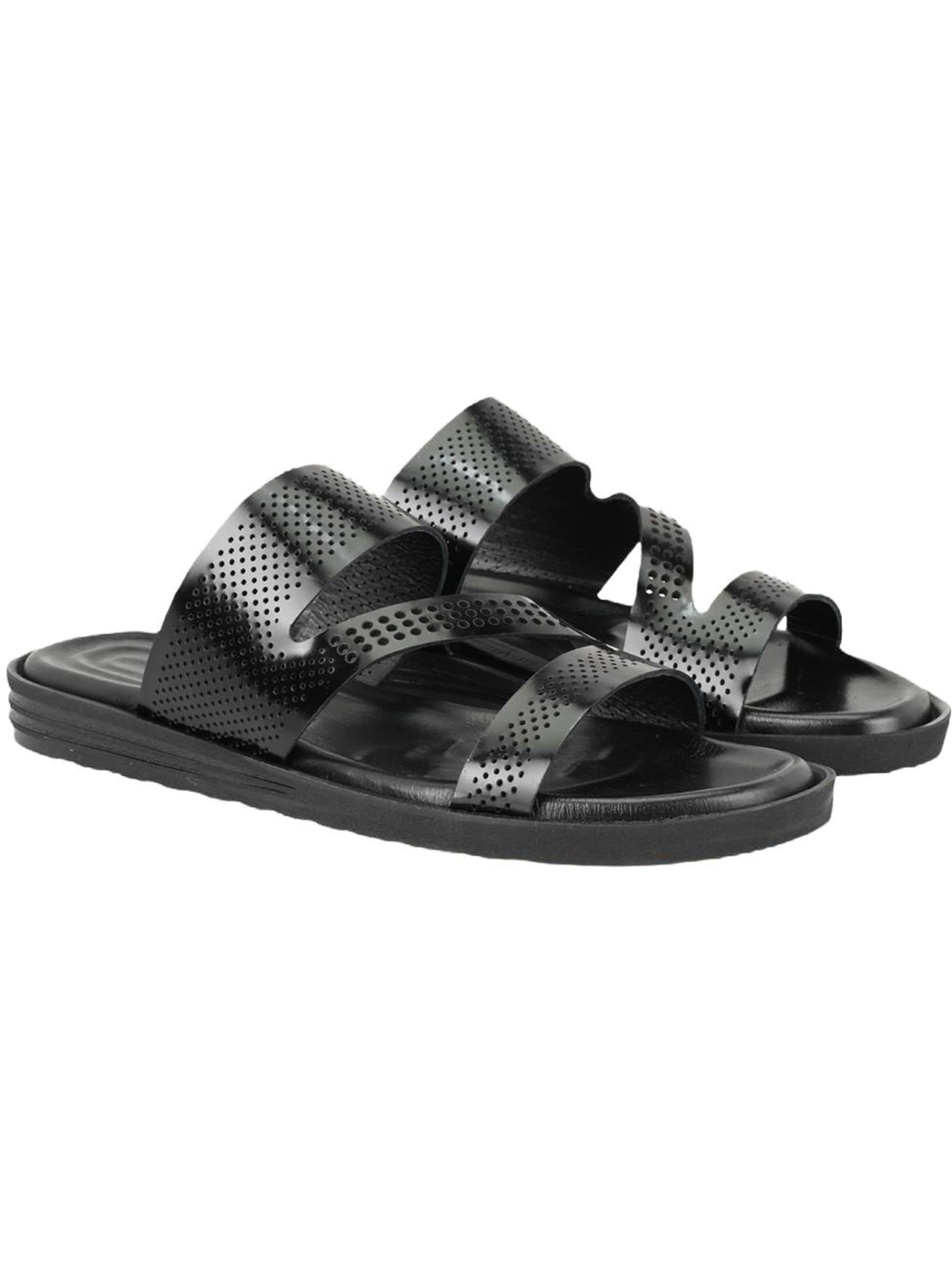 Desa Slippers 'Sandalen' in Black: front