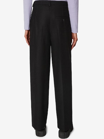 Marc O'Polo Wide leg Pleated Pants in Black