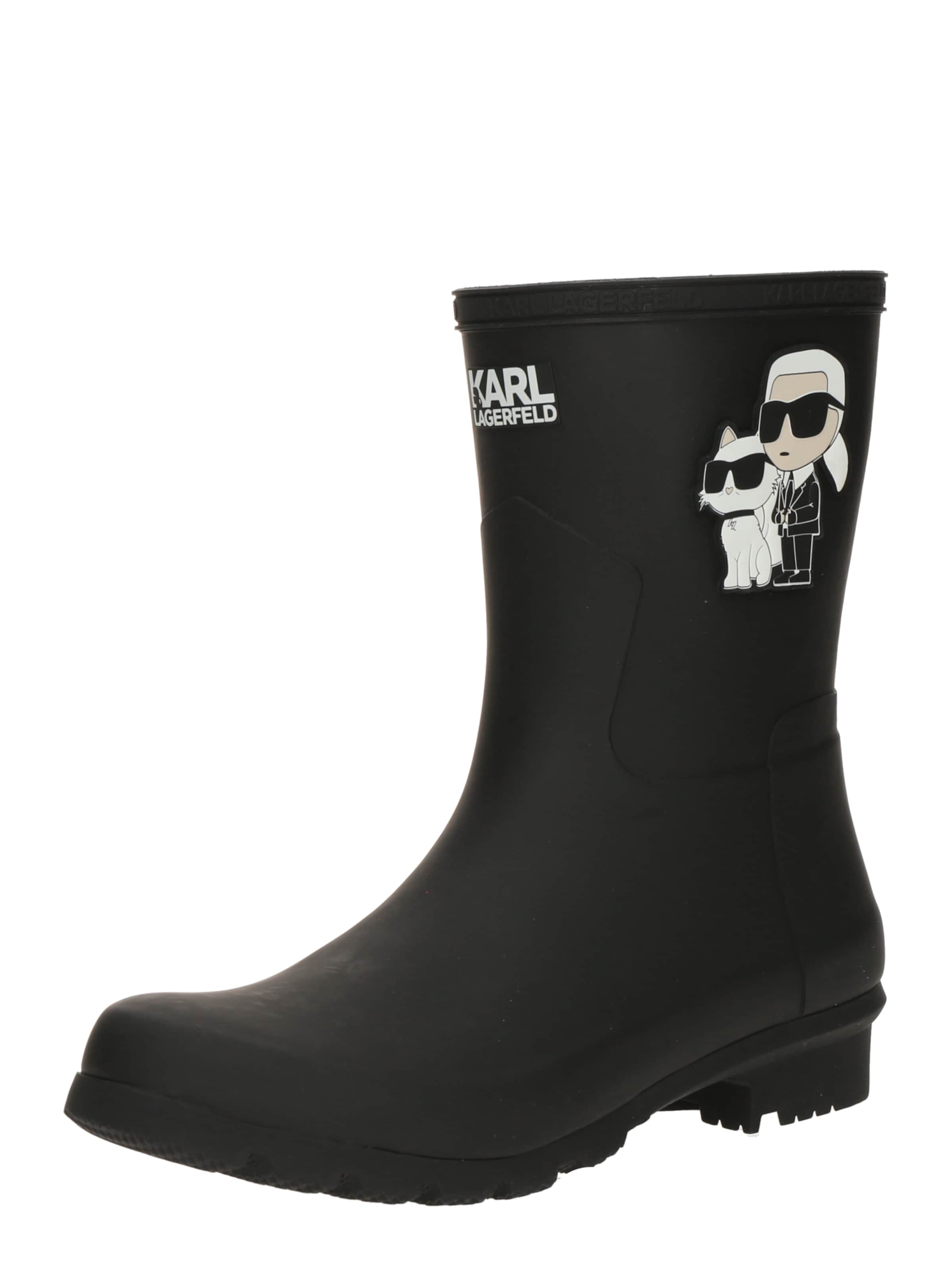 Guminiai batai iš Karl Lagerfeld, spalva – kremo / juoda / balta, Prekių apžvalga