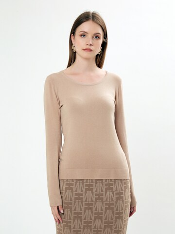 Influencer Pullover in Beige: predná strana